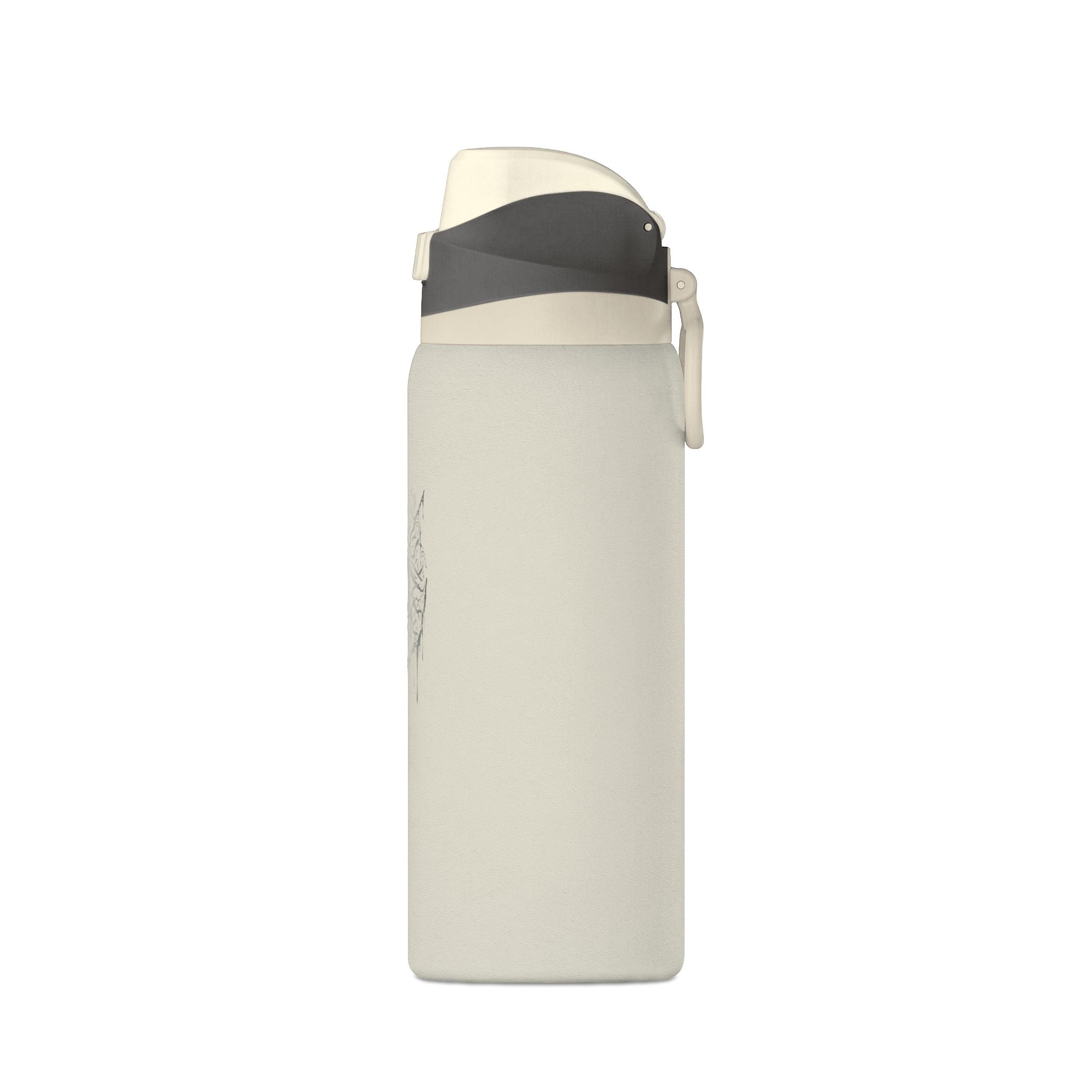 Insulated Water Bottle — 32oz Matte Black with Dripping Skull Logo