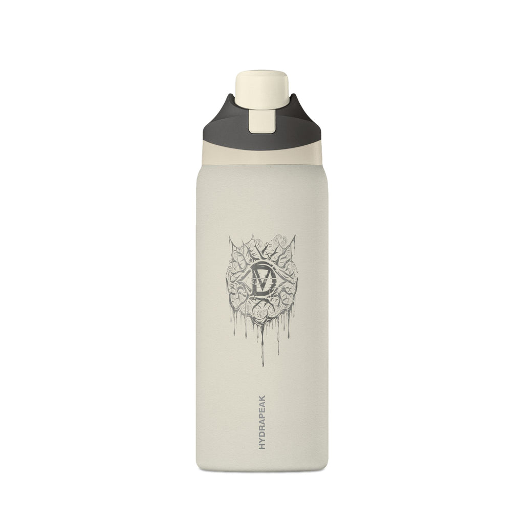 Insulated Water Bottle — 32oz Matte Black with Dripping Skull Logo