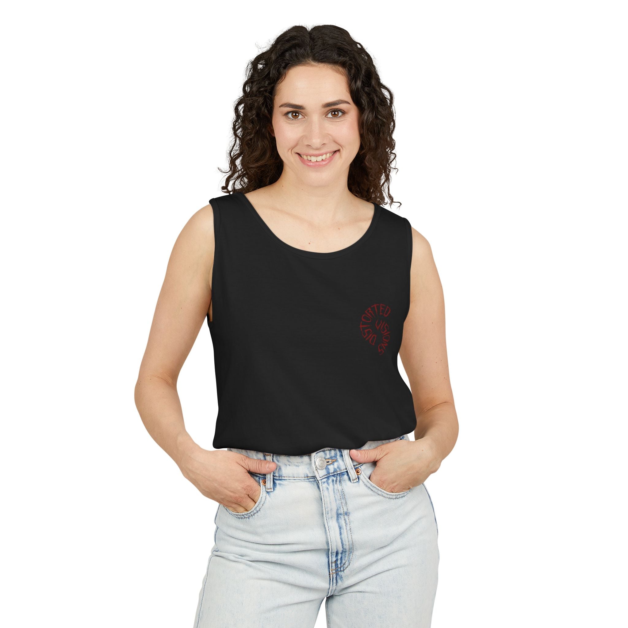 Dist0rted Skull Graphic Tank Top