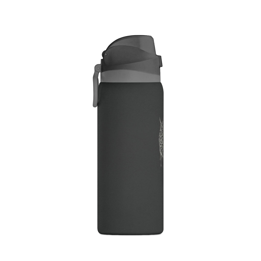 Insulated Water Bottle — 32oz Matte Black with Dripping Skull Logo