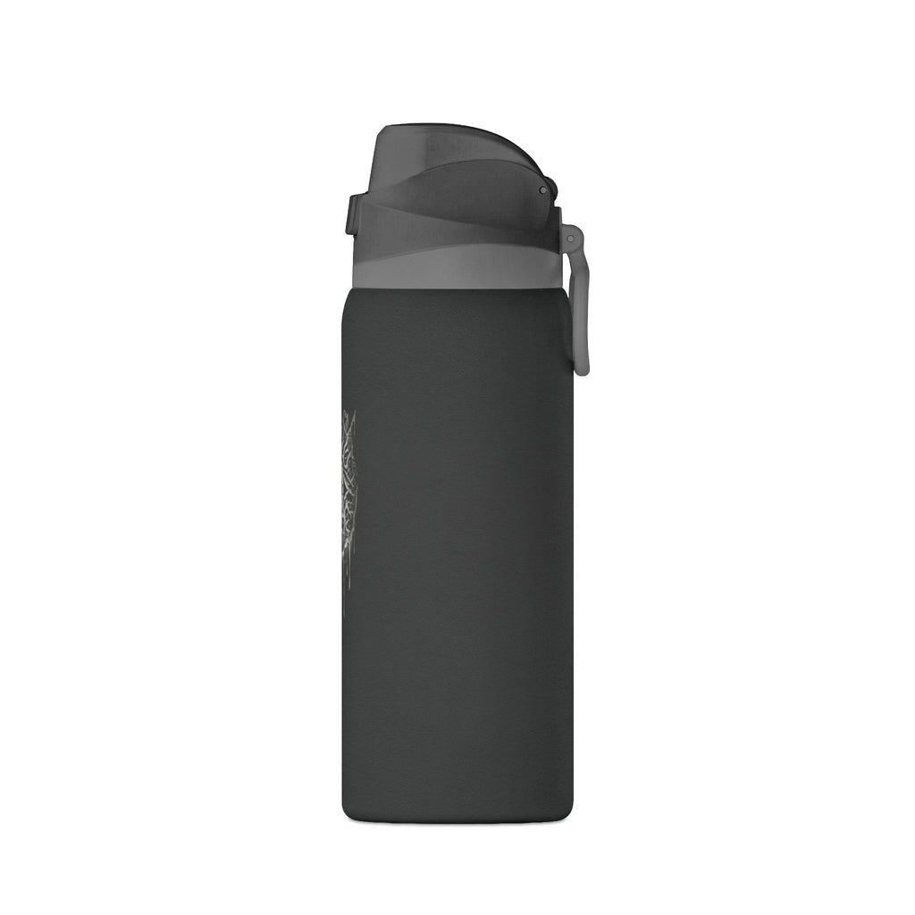 Insulated Water Bottle — 32oz Matte Black with Dripping Skull Logo