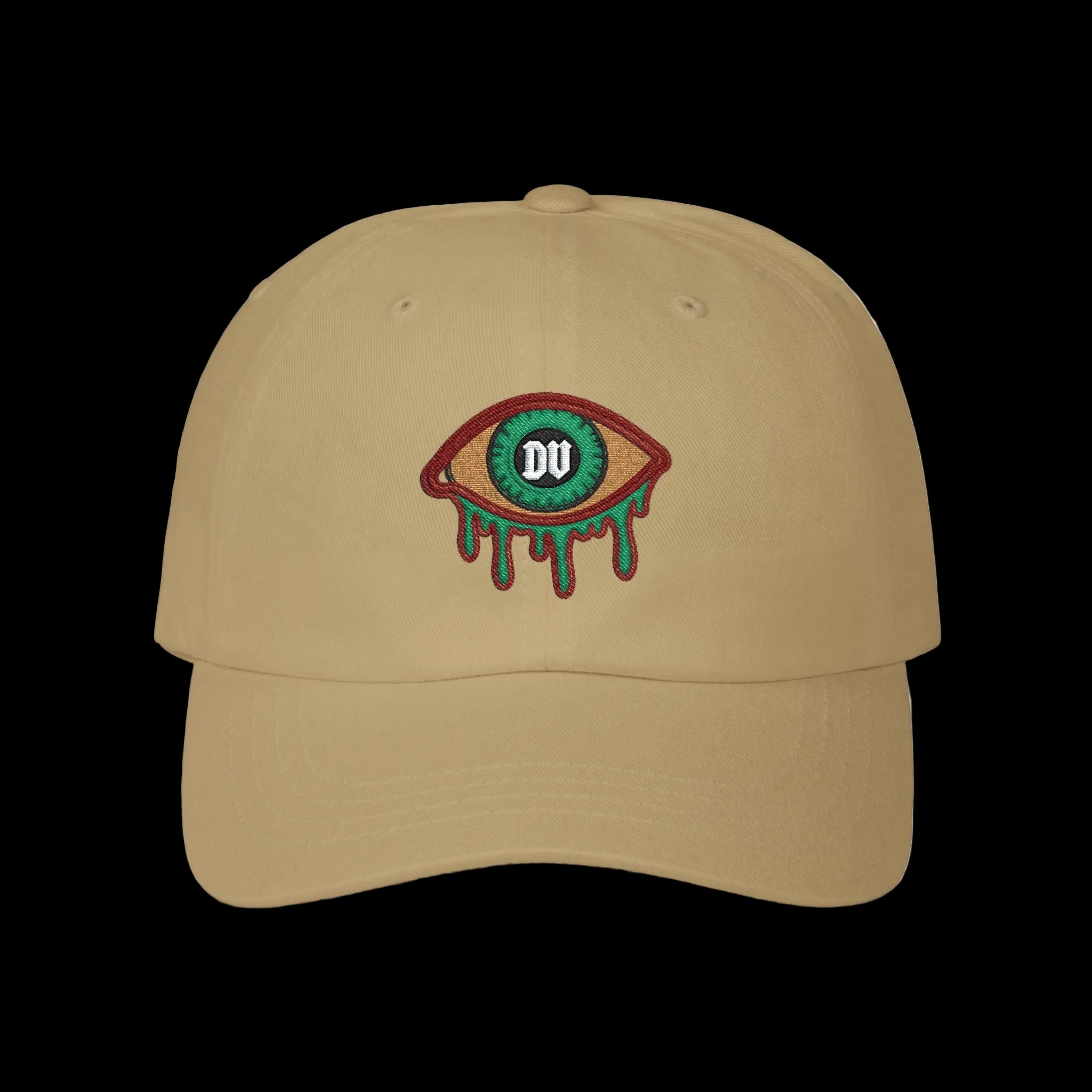 Dripping Eye Khaki Embroidered Dad Cap