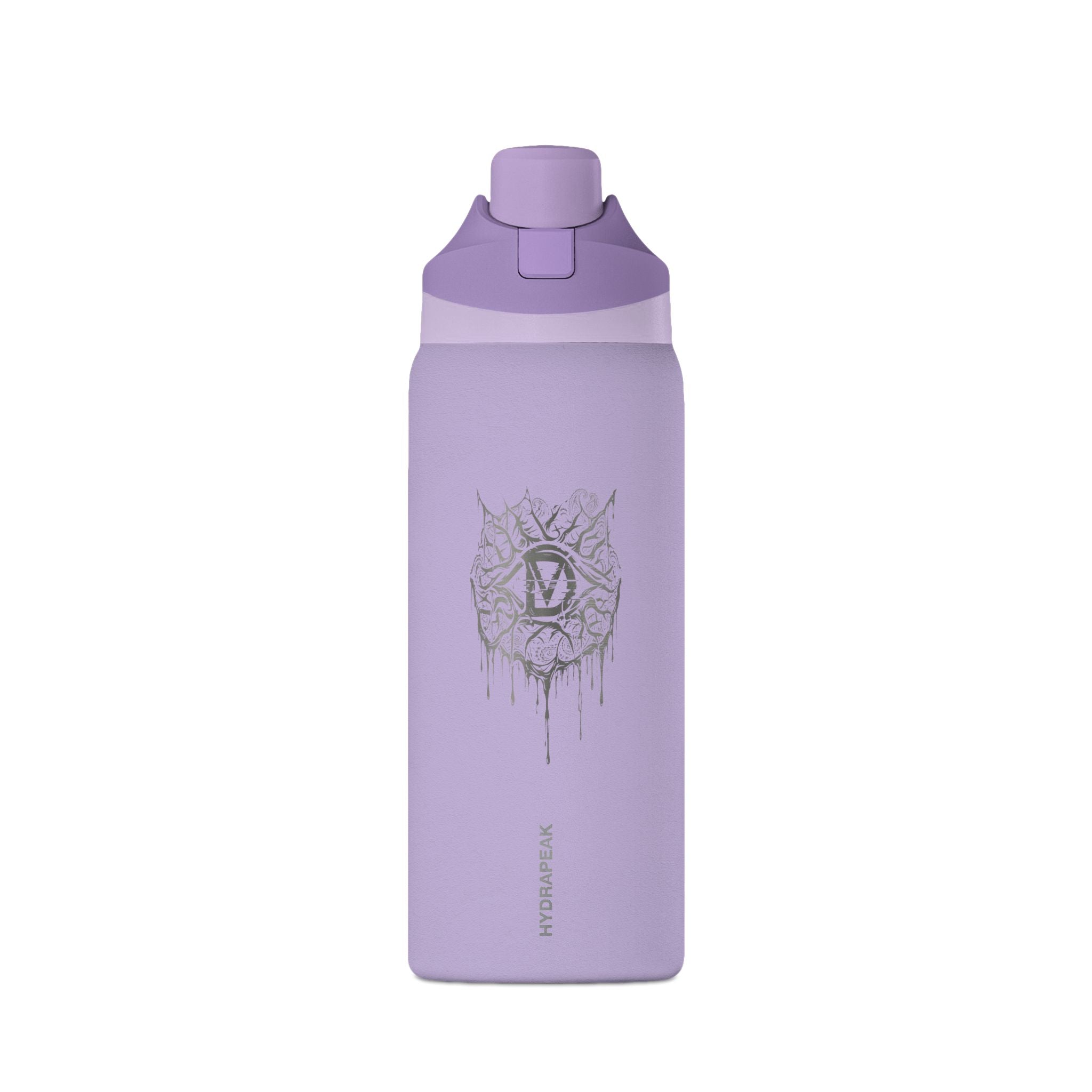 Insulated Water Bottle — 32oz Matte Black with Dripping Skull Logo