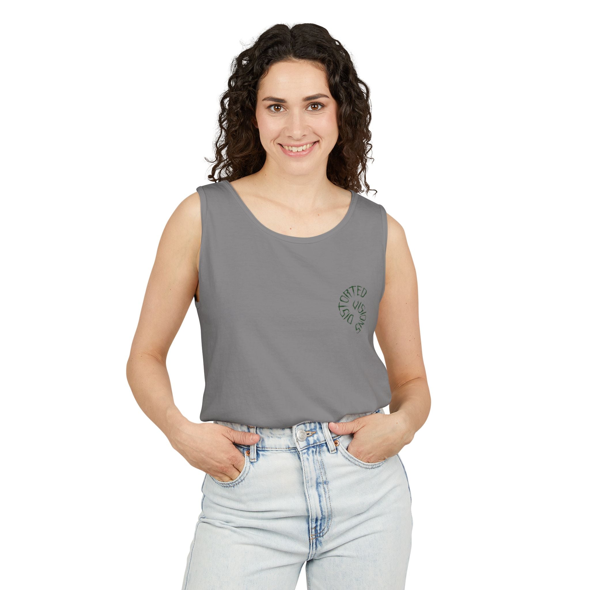 Dist0rted Skull Graphic Tank Top